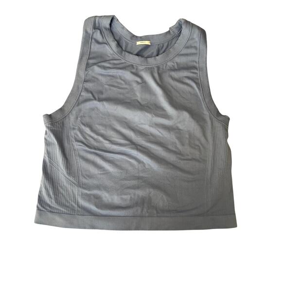 Women's Blue Cropped Exercise Workout Tank Top Size Medium - Picture 2 of 4